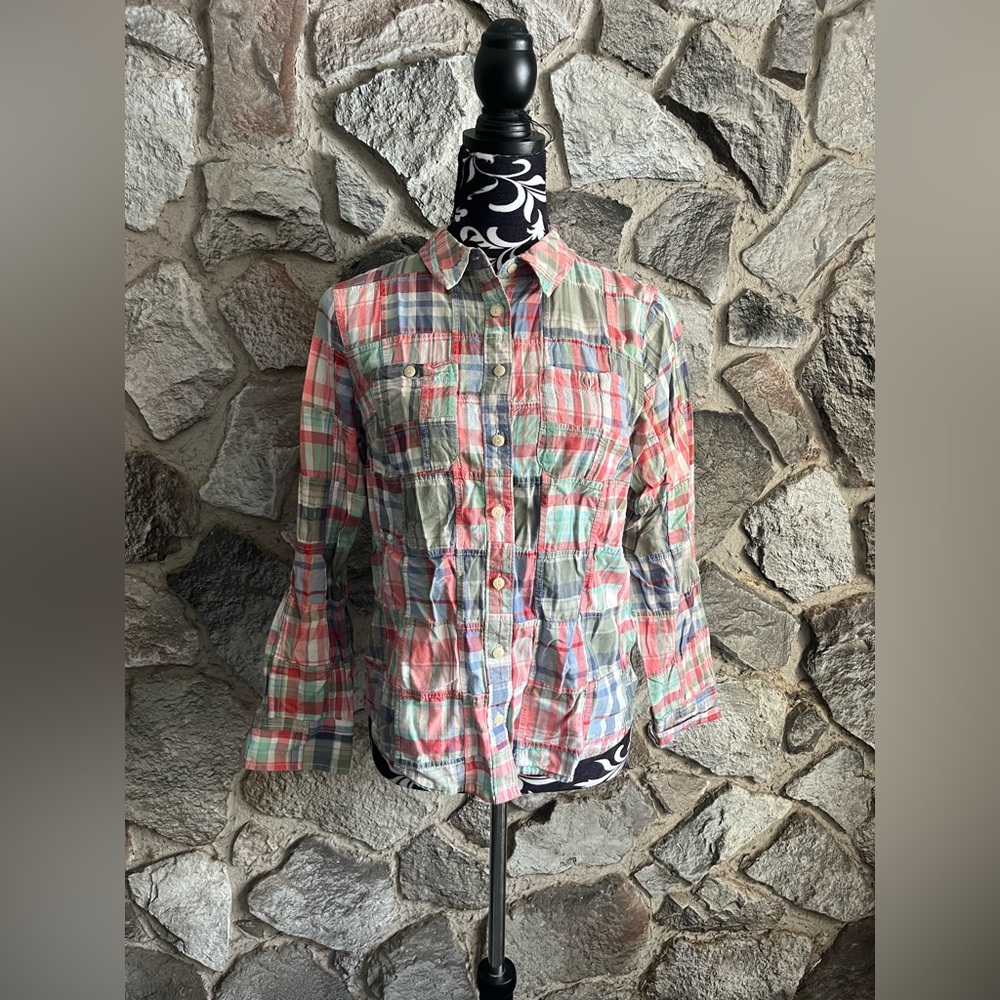 L.L.Bean Multi Colored Button Down Shirt SP